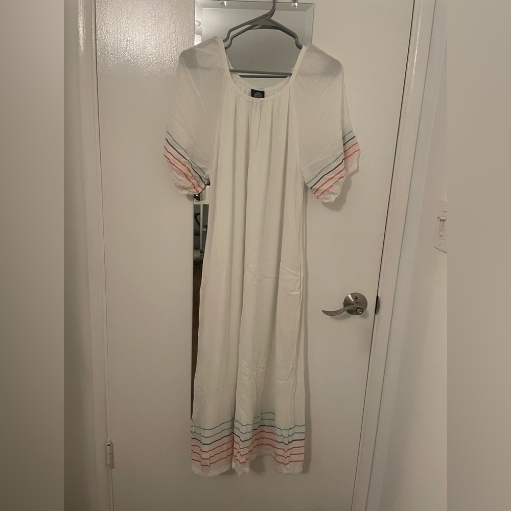 White lightweight summer maxi dress, medium.